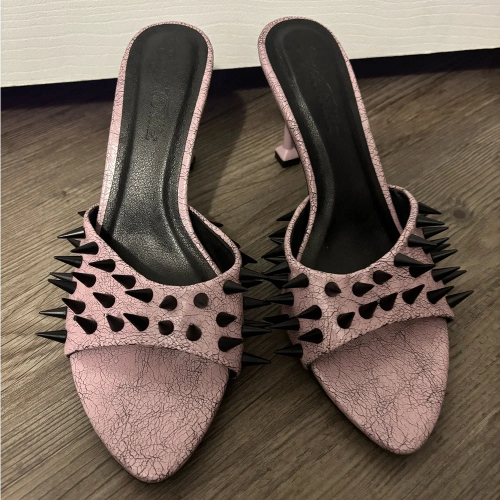 Dolls Kill / Sugar Thrillz Lovestruck Edge Peep Toe Heels - Picture 4 of 10